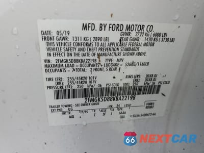 Zdjęcie 13 z 13 samochodu: 2019 FORD FLEX LIMITED VIN:2FMGK5D88KBA22198 - miniatura