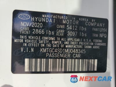 Zdjęcie 13 z 14 samochodu: 2021 GENESIS G80 BASE VIN:KMTGC4SD1MU048345 - miniatura