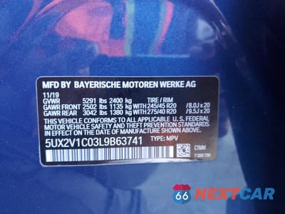 Zdjęcie 13 z 14 samochodu: 2020 BMW X4 XDRIVE30I VIN:5UX2V1C03L9B63741 - miniatura