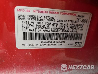 Zdjęcie 13 z 15 samochodu: 2005 MITSUBISHI LANCER OZ RALLY VIN:JA3AJ86E05U030245 - miniatura
