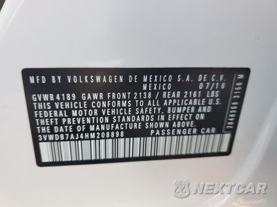 Zdjęcie 12 z 15 samochodu: 2017 VOLKSWAGEN JETTA SE VIN:3VWDB7AJ4HM208898 - miniatura