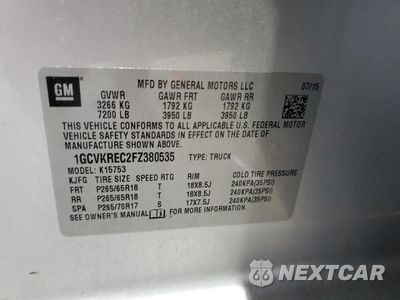 Zdjęcie 12 z 14 samochodu: 2015 CHEVROLET SILVERADO K1500 LT VIN:1GCVKREC2FZ380535 - miniatura