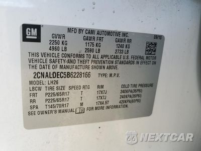 Zdjęcie 13 z 15 samochodu: 2011 CHEVROLET EQUINOX LT VIN:2CNALDEC5B6228166 - miniatura