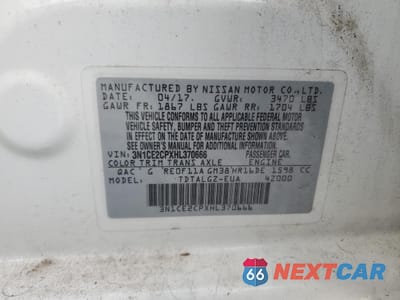 Zdjęcie 13 z 14 samochodu: 2017 NISSAN VERSA NOTE S VIN:3N1CE2CPXHL370666 - miniatura