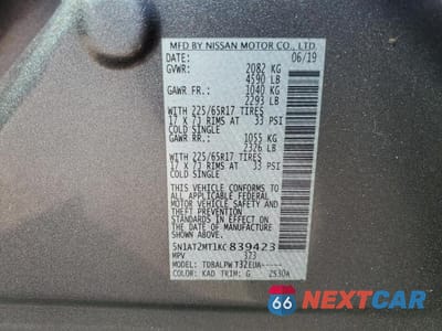 Zdjęcie 14 z 14 samochodu: 2019 NISSAN ROGUE VIN:5N1AT2MT1KC839423 - miniatura