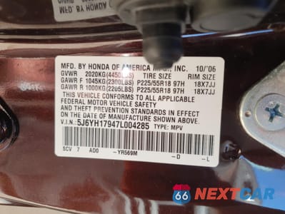 Zdjęcie 12 z 12 samochodu: 2007 HONDA ELEMENT SC VIN:5J6YH17947L004285 - miniatura