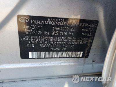Zdjęcie 12 z 14 samochodu: 2012 HYUNDAI SONATA SE VIN:5NPEC4AC5CH328230 - miniatura