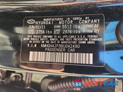 Zdjęcie 13 z 13 samochodu: 2011 HYUNDAI EQUUS SIGNATURE VIN:KMHGH4JF8BU042490 - miniatura