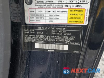 Zdjęcie 12 z 12 samochodu: 2009 VOLVO C70 T5 VIN:YV1MC67249J072582 - miniatura