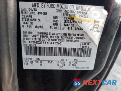 Zdjęcie 13 z 14 samochodu: 1999 FORD F250 SUPER DUTY VIN:1FTNX21F6XEA41262 - miniatura