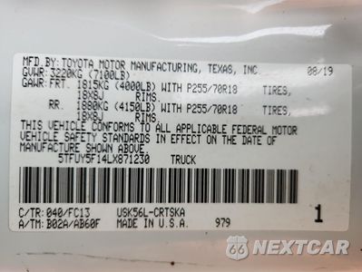 Zdjęcie 13 z 13 samochodu: 2020 TOYOTA TUNDRA DOUBLE CAB SR VIN:5TFUY5F14LX871230 - miniatura