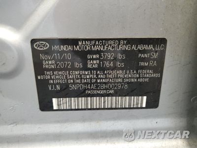 Zdjęcie 12 z 12 samochodu: 2011 HYUNDAI ELANTRA GLS VIN:5NPDH4AE2BH002978 - miniatura