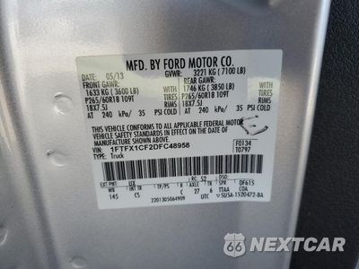 Zdjęcie 12 z 13 samochodu: 2013 FORD F150 SUPER CAB VIN:1FTFX1CF2DFC48958 - miniatura