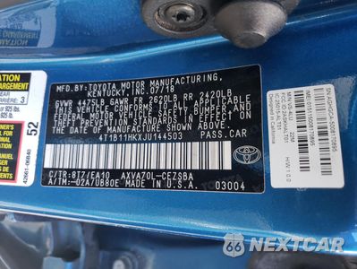 Zdjęcie 12 z 12 samochodu: 2018 TOYOTA CAMRY L VIN:4T1B11HKXJU144503 - miniatura