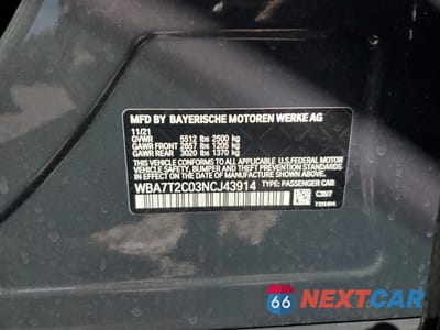 Zdjęcie 12 z 14 samochodu: 2022 BMW 740 I VIN:WBA7T2C03NCJ43914 - miniatura