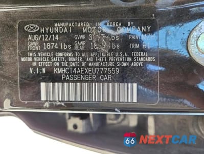 Zdjęcie 12 z 12 samochodu: 2014 HYUNDAI ACCENT GLS VIN:KMHCT4AEXEU777559 - miniatura