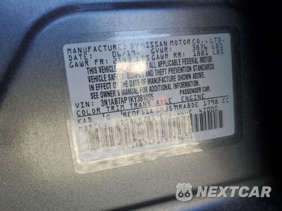 Zdjęcie 12 z 15 samochodu: 2019 NISSAN SENTRA S VIN:3N1AB7AP1KY381095 - miniatura