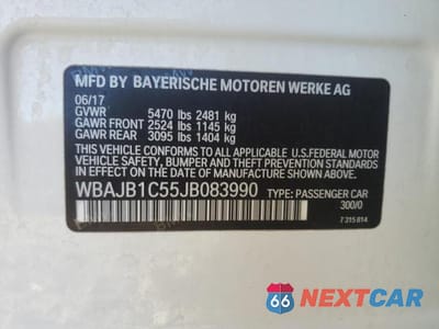 Zdjęcie 12 z 12 samochodu: 2018 BMW 530XE VIN:WBAJB1C55JB083990 - miniatura