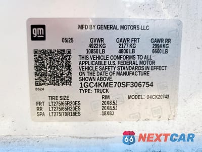 Zdjęcie 13 z 14 samochodu: 2025 CHEVROLET SILVERADO K2500 CUSTOM VIN:1GC4KME70SF306754 - miniatura