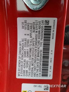 Zdjęcie 12 z 14 samochodu: 2025 HONDA CIVIC SPORT VIN:2HGFE4F85SH344780 - miniatura