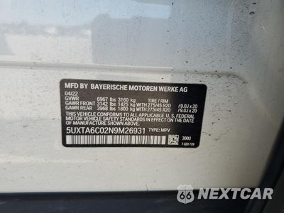 Zdjęcie 13 z 13 samochodu: 2022 BMW X5 XDRIVE45E VIN:5UXTA6C02N9M26931 - miniatura