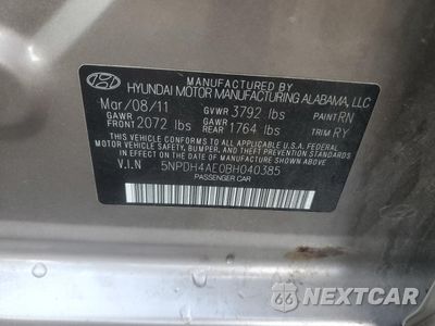 Zdjęcie 12 z 12 samochodu: 2011 HYUNDAI ELANTRA GLS VIN:5NPDH4AE0BH040385 - miniatura