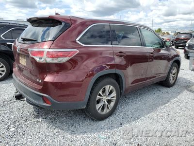 Trzecie zdjęcie samochodu z tyłu: 2015 TOYOTA HIGHLANDER XLE VIN:5TDKKRFH8FS057833 - miniatura