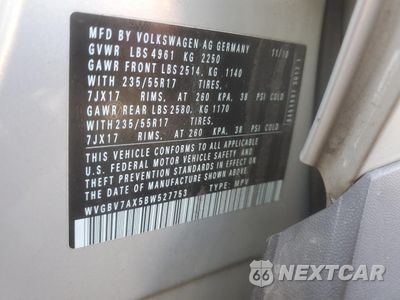 Zdjęcie 13 z 13 samochodu: 2011 VOLKSWAGEN TIGUAN S VIN:WVGBV7AX5BW527753 - miniatura