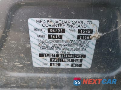 Zdjęcie 12 z 12 samochodu: 2002 JAGUAR X-TYPE 2.5 VIN:SAJEA51DX2XC80042 - miniatura