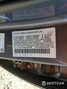 Zdjęcie 12 z 12 samochodu: 2018 HONDA ACCORD EXL VIN:1HGCV1F58JA047698 - miniatura