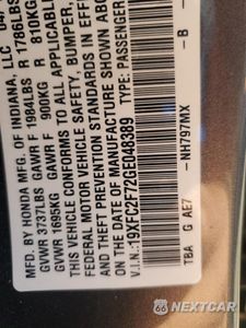 Zdjęcie 12 z 12 samochodu: 2016 HONDA CIVIC EX VIN:19XFC2F72GE048389 - miniatura