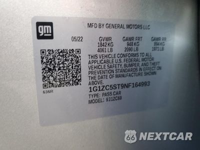 Zdjęcie 12 z 12 samochodu: 2022 CHEVROLET MALIBU LS VIN:1G1ZC5ST9NF164993 - miniatura