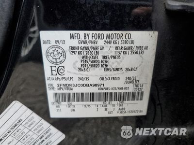 Zdjęcie 14 z 16 samochodu: 2013 FORD EDGE SEL VIN:2FMDK3JC0DBA98971 - miniatura