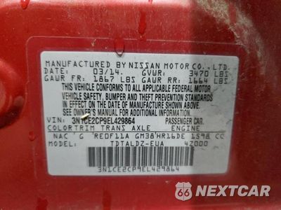 Zdjęcie 13 z 13 samochodu: 2014 NISSAN VERSA NOTE S VIN:3N1CE2CP9EL429864 - miniatura