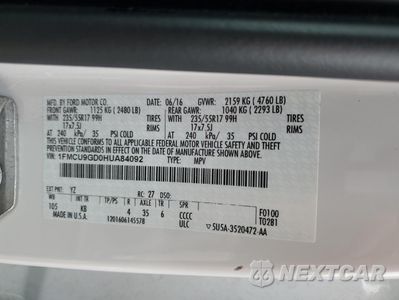 Zdjęcie 14 z 15 samochodu: 2017 FORD ESCAPE SE VIN:1FMCU9GD0HUA84092 - miniatura