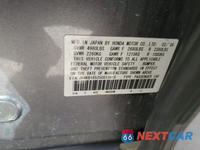 Zdjęcie 12 z 13 samochodu: 2005 ACURA RL VIN:JH4KB16525C013915 - miniatura