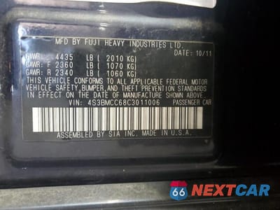 Zdjęcie 12 z 12 samochodu: 2012 SUBARU LEGACY 2.5I PREMIUM VIN:4S3BMCC68C3011006 - miniatura