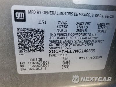 Zdjęcie 12 z 13 samochodu: 2022 CHEVROLET SILVERADO LTD K1500 LT TRAIL BOSS VIN:3GCPYFEL7NG140336 - miniatura