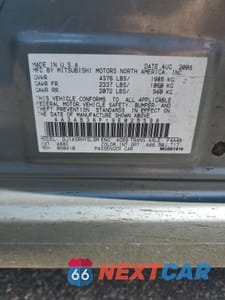 Zdjęcie 12 z 12 samochodu: 2009 MITSUBISHI GALANT ES VIN:4A3AB36F19E025398 - miniatura