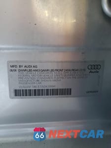 Zdjęcie 12 z 12 samochodu: 2007 AUDI A4 2 VIN:WAUAF78E37A063994 - miniatura