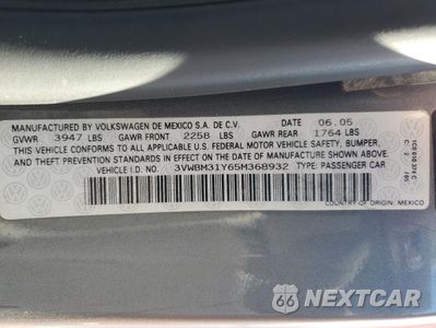 Zdjęcie 12 z 14 samochodu: 2005 VOLKSWAGEN NEW BEETLE GL VIN:3VWBM31Y65M368932 - miniatura
