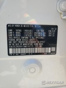 Zdjęcie 12 z 12 samochodu: 2022 HONDA HR-V SPORT VIN:3CZRU5H11NM744775 - miniatura