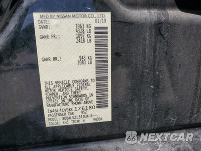 Zdjęcie 12 z 12 samochodu: 2019 NISSAN ALTIMA SR VIN:1N4BL4CV9KC176180 - miniatura
