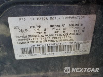 Zdjęcie 12 z 12 samochodu: 2007 MAZDA 3 S VIN:JM1BK323371624519 - miniatura