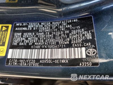 Zdjęcie 13 z 15 samochodu: 2016 TOYOTA CAMRY LE VIN:4T4BF1FK1GR542721 - miniatura