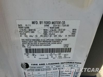 Zdjęcie 13 z 14 samochodu: 2011 FORD F150 SUPERCREW VIN:1FTFW1E61BFA62647 - miniatura