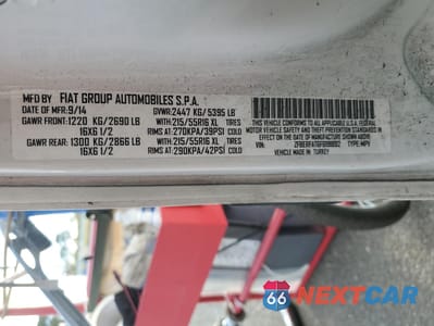 Zdjęcie 13 z 13 samochodu: 2015 RAM PROMASTER DELIVERY VAN VIN:ZFBERFAT6F6191892 - miniatura