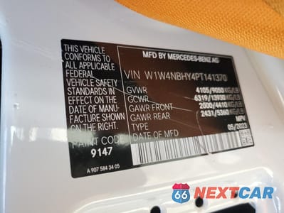 Zdjęcie 12 z 12 samochodu: 2023 MERCEDES-BENZ SPRINTER 2500 VIN:W1W4NBHY4PT141370 - miniatura