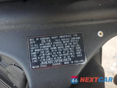 Zdjęcie 9 z 9 samochodu: 2015 KAWASAKI EX650 E VIN:JKAEXEE1XFDA18679 - miniatura