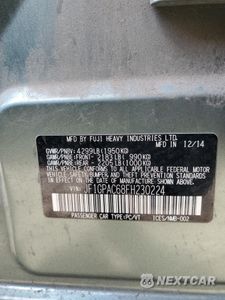 Zdjęcie 13 z 13 samochodu: 2015 SUBARU IMPREZA PREMIUM VIN:JF1GPAC68FH230224 - miniatura
